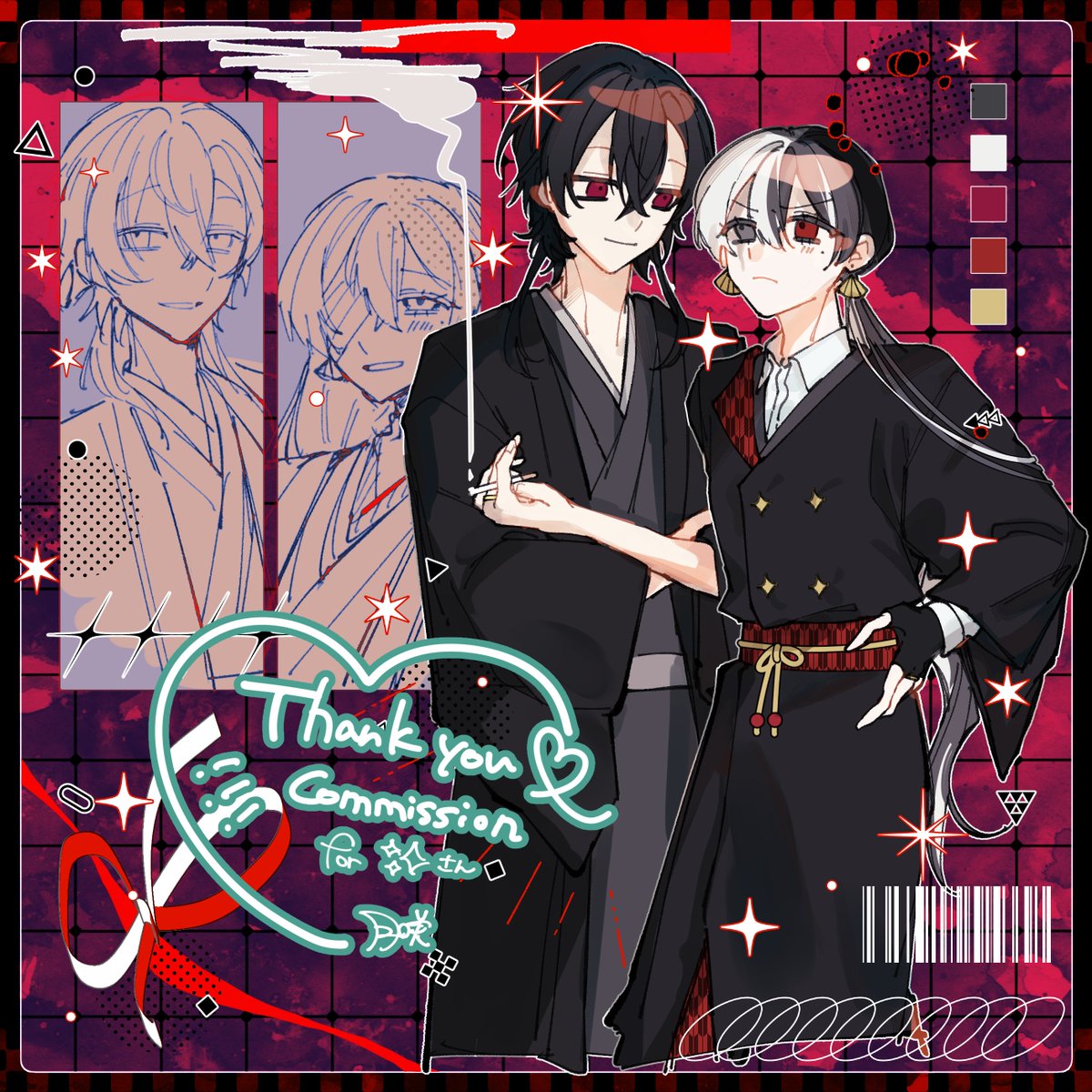 zo_ra12's tweet photo. 四季送り回って今日で丁度1年らしく…！
自夏と神凪蠱毒のskebを自慢させてください………🚬🎐 https://t.co/6Ins0k1p7l