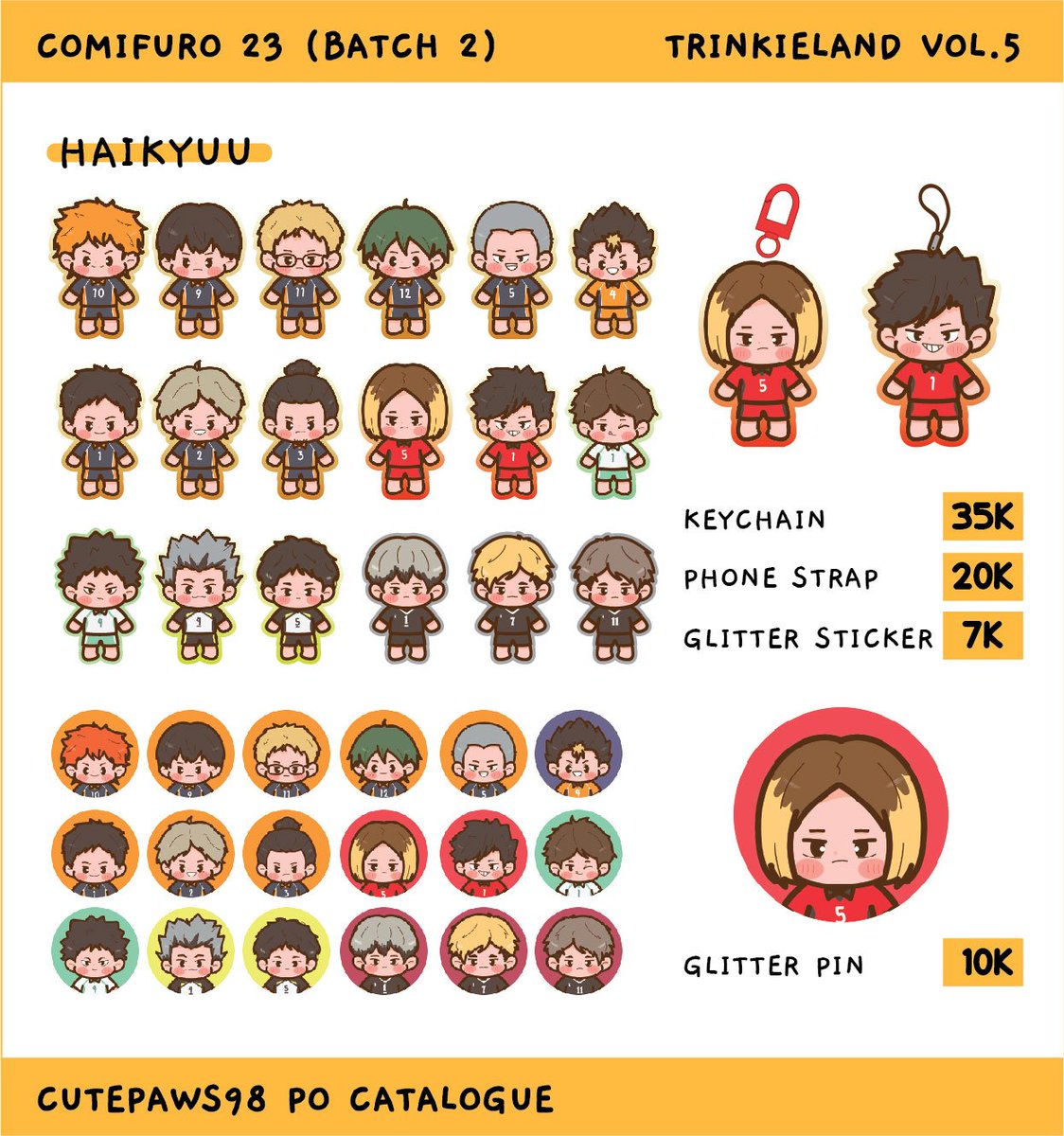 cutepaws98's tweet photo. [💛+🔁 🙇‍♀️]

Comifuro23 PO Catalogue Batch 2 &amp; Trinkieland Vol.5

🗓 Both days
📍No table TBA
🌟 Cat, Stray Kids, Demon Slayer, Haikyuu, Jujutsu Kaisen, Sakamoto Days, Keroro Gunsou, Sailor Moon, Chibi Maruko Chan

🍀Pick up &amp; Mail Order
❌25 Sept '26

🔗 https://t.co/JkIhpYyutw https://t.co/D1Cerh5DfZ