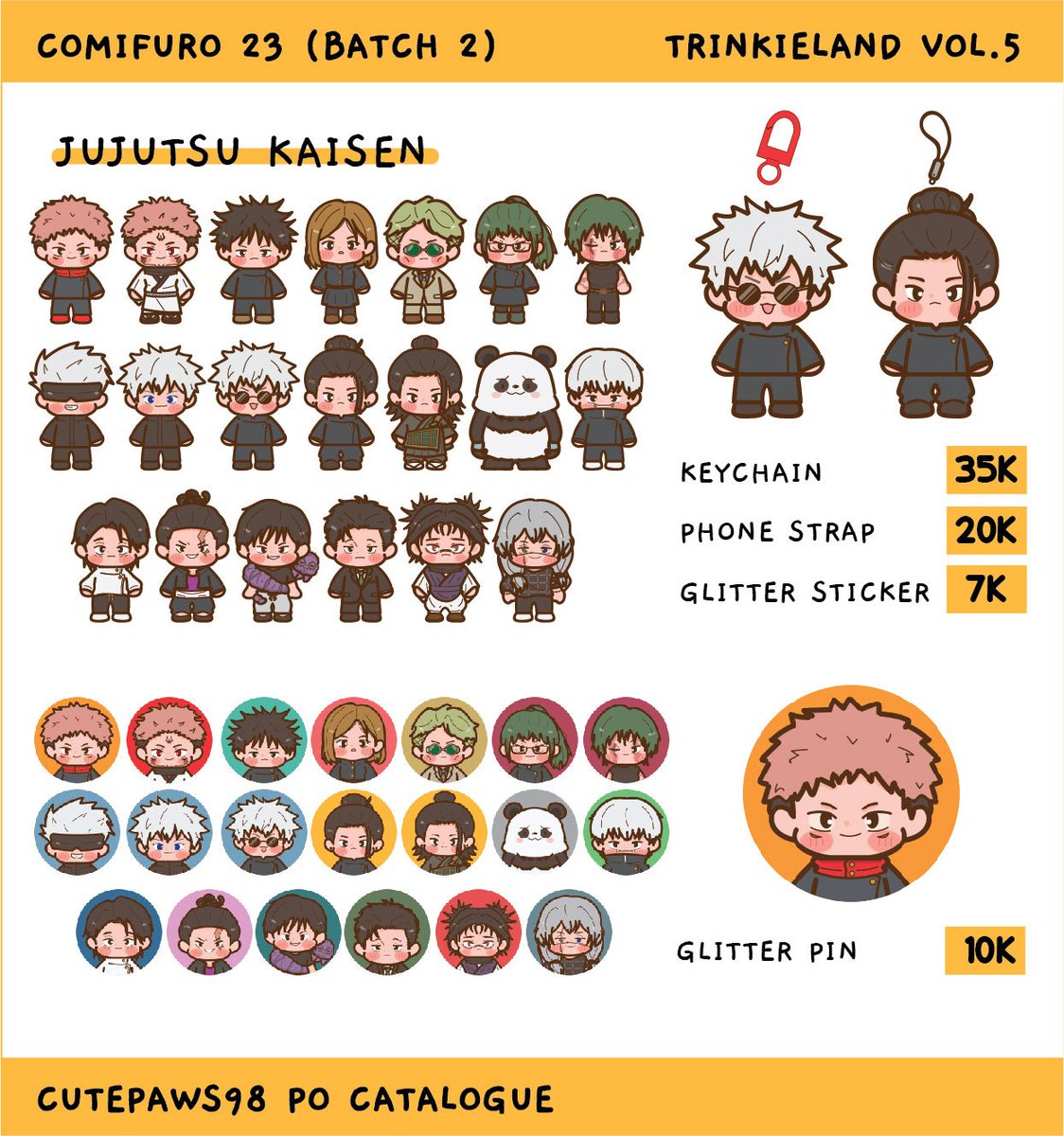 cutepaws98's tweet photo. [💛+🔁 🙇‍♀️]

Comifuro23 PO Catalogue Batch 2 &amp; Trinkieland Vol.5

🗓 Both days
📍No table TBA
🌟 Cat, Stray Kids, Demon Slayer, Haikyuu, Jujutsu Kaisen, Sakamoto Days, Keroro Gunsou, Sailor Moon, Chibi Maruko Chan

🍀Pick up &amp; Mail Order
❌25 Sept '26

🔗 https://t.co/JkIhpYyutw https://t.co/D1Cerh5DfZ