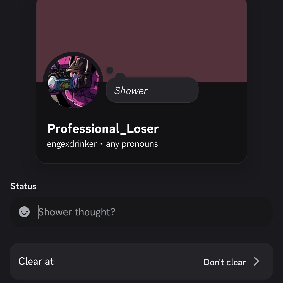 EngexDrinker's tweet photo. even my discord tells me to shower https://t.co/SvmC87Oi3b
