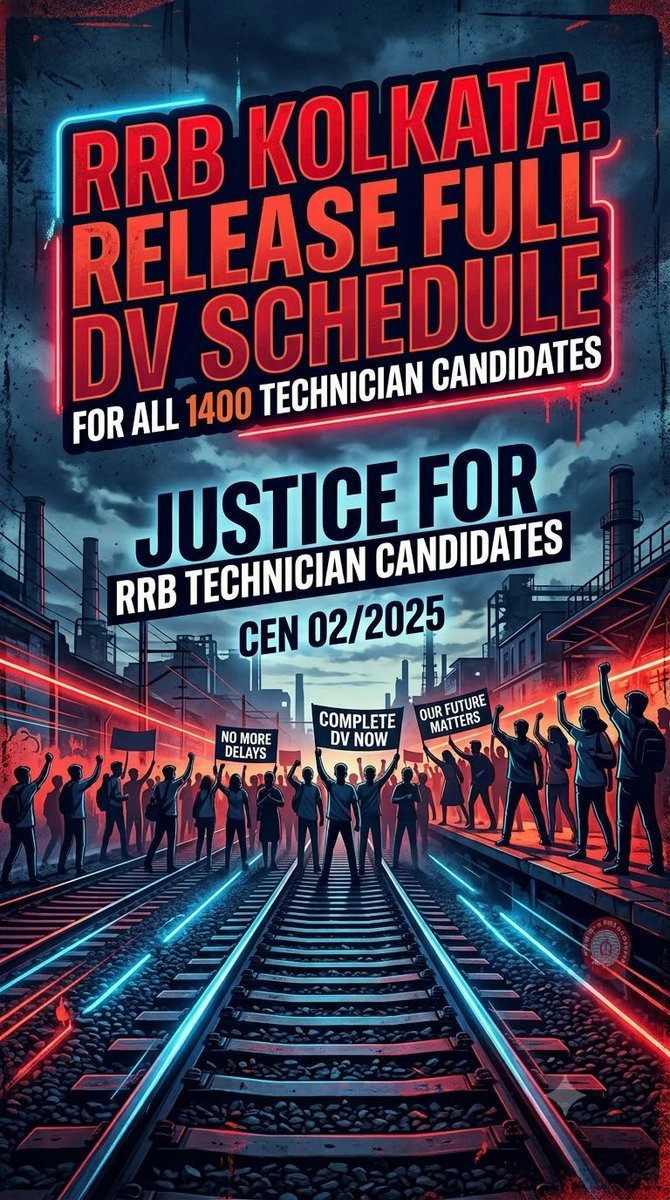 imshashiagrahri's tweet photo. Rrb kolkata valo cen02/2025 ka dv&amp;me schedule jari karo
#RRB_Kolkata_Release_Full_DV_Schedule_CEN02_2025
@rrbkolkata @ChairmanRRB @RailwaySeva @AshwiniVaishnaw @RailMinIndia @PMOIndia @RailwayBoard https://t.co/Bi5S1asz3g