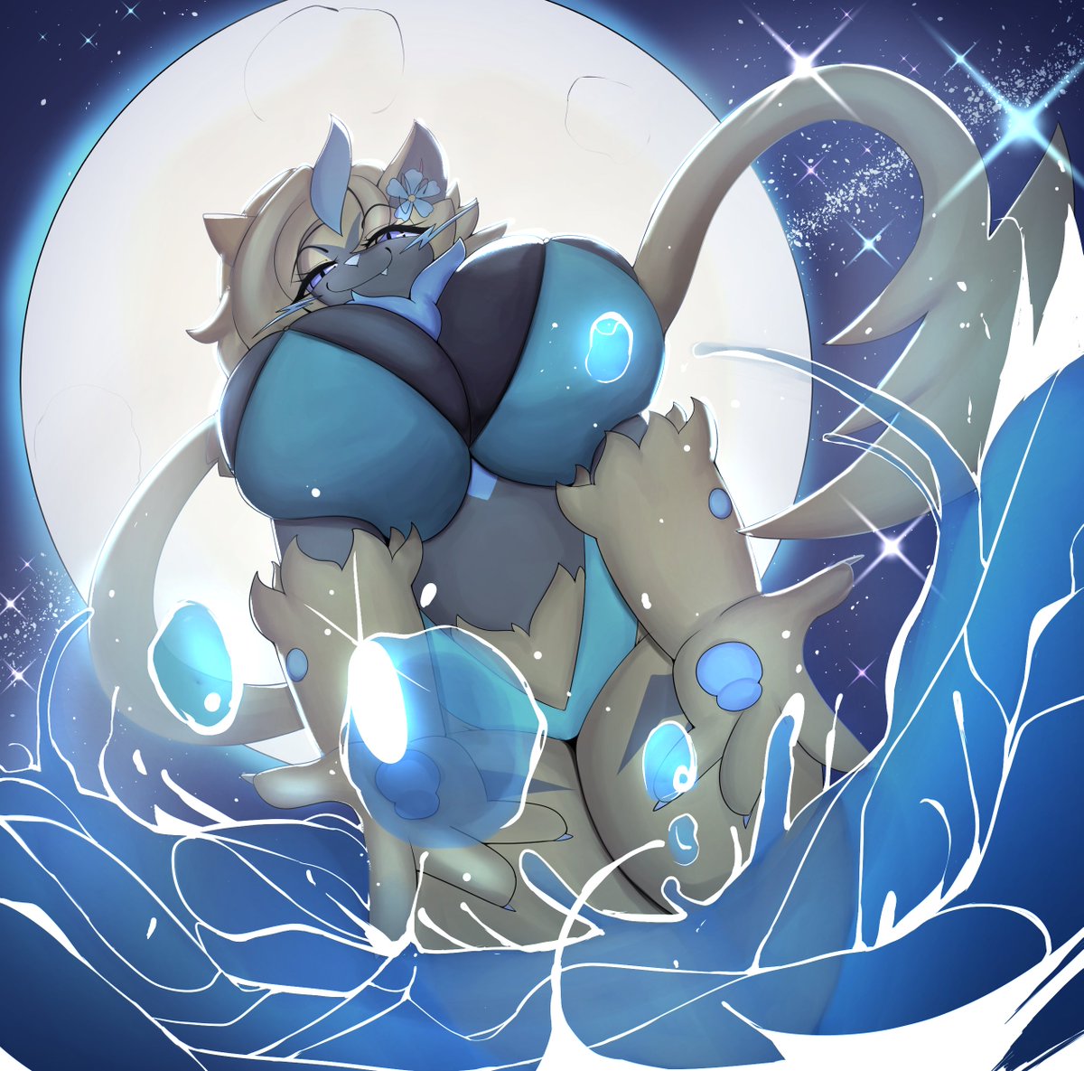 nbanoob_'s tweet photo. Aurora wanted to have some nighttime fun in the water

This was drawn by @BlazeTheFox2! https://t.co/JbyUMFpSX8