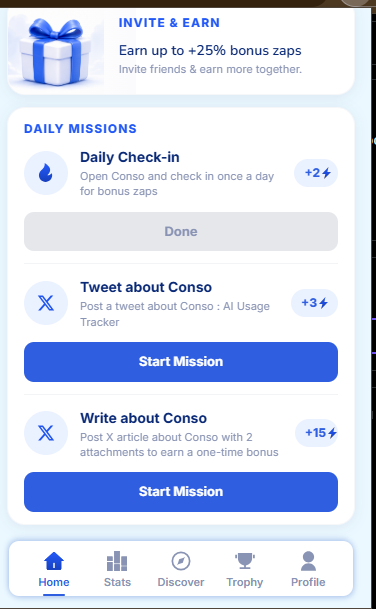 0xAnanta's tweet photo. Still Farming &amp; dont forget daily check in
@conso_xyz https://t.co/eL1KRy1g2W