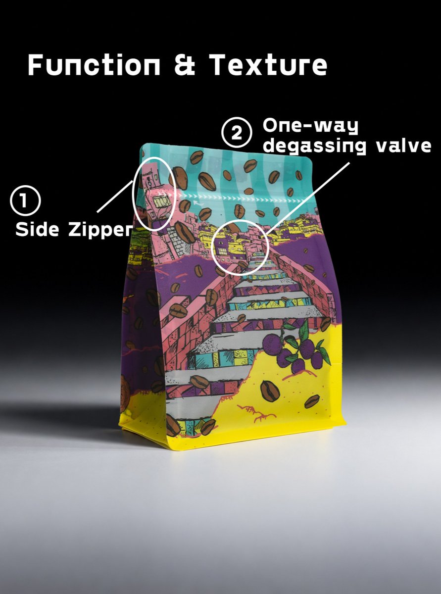 DanetteLucek's tweet photo. From harvesting to roasting, every step shapes a unique flavor profile. This matte, recyclable PE flat-bottom pouch with a one-way degassing valve and side-seal zipper locks in aroma and freshness until brewing. A YPAK collaboration with Bold Brew, https://t.co/cutuoD4emH