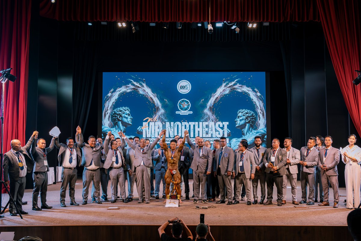 NBBFA_'s tweet photo. 🏆 THE CHAMPION WITH THE FEDERATIONS!

A proud moment as Mr. Northeast 2026 joins the officials of IBBF, NEBBF &amp; NBBFA following the championship.

A celebration of strength, sportsmanship &amp; the unity of bodybuilding in the Northeast. 💪🔥

#MrNortheast2026 #NBBFA #IBBF #NEBBF https://t.co/2bgSOpIRdr