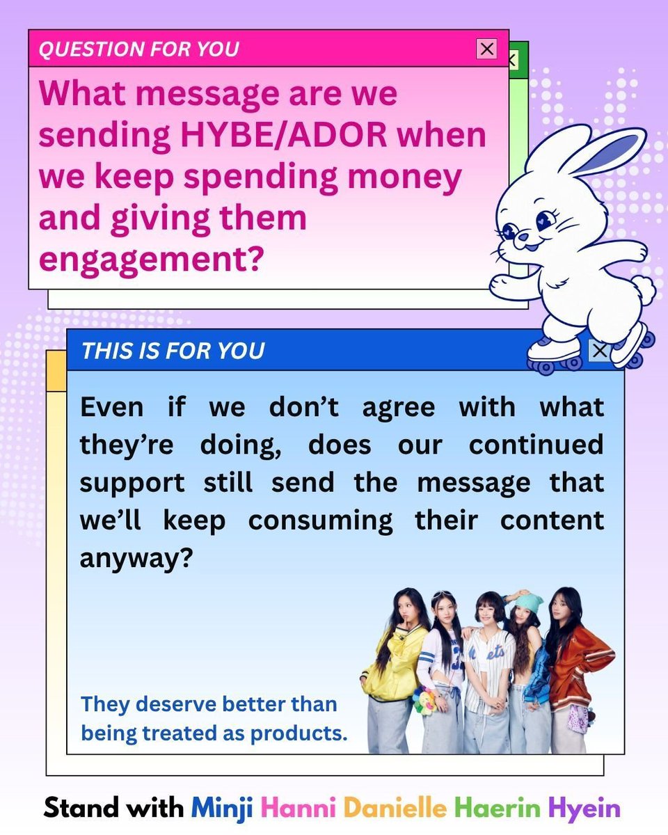 NJZ_India's tweet photo. “Why should we boycott?”

Here are some Q&amp;As for your queries. 
Our girls deserves better the being treated as entertainment purpose only. 

#All_doors_are_closed
#Always_With_Danielle 
#We_stand_with_NewJeans https://t.co/HfUyE7GTbH