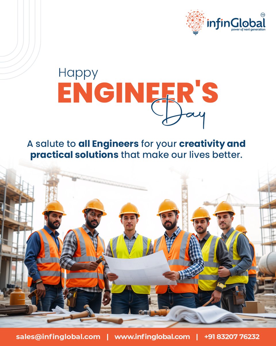 infinglobal's tweet photo. Happy Engineers’ Day! 

Celebrating the minds that turn ideas into innovation and challenges into solutions. Here’s to the engineers shaping a smarter future.

#EngineersDay #InfinGlobal #Innovation #Engineering #Technology https://t.co/PXRSYKKz2o