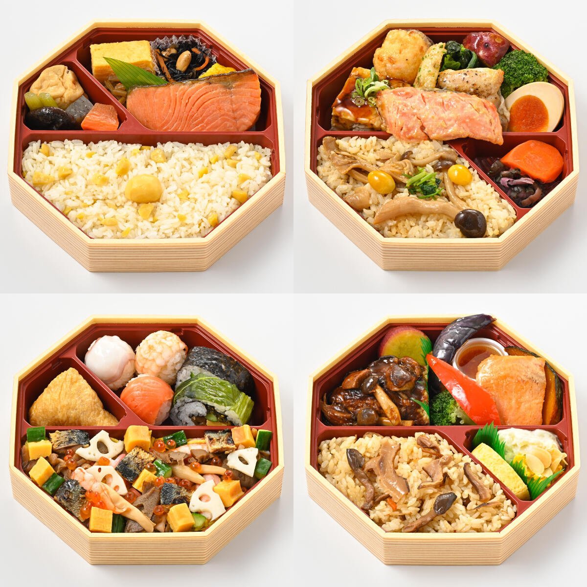 keio_dept_gplus's tweet photo. 京王限定のお弁当で、秋の味覚を少しずつ🍱🍂

鮭、きのこ、栗、さんま、南瓜など、旬の食材をぎゅっと🧡
各店から、彩り豊かな秋弁当が登場します。

販売期間：9/30(水)まで

■MB階 惣菜売場

詳しくはこちら🔻
https://t.co/FIQ6pdIdQQ https://t.co/lYYWqBLNxC