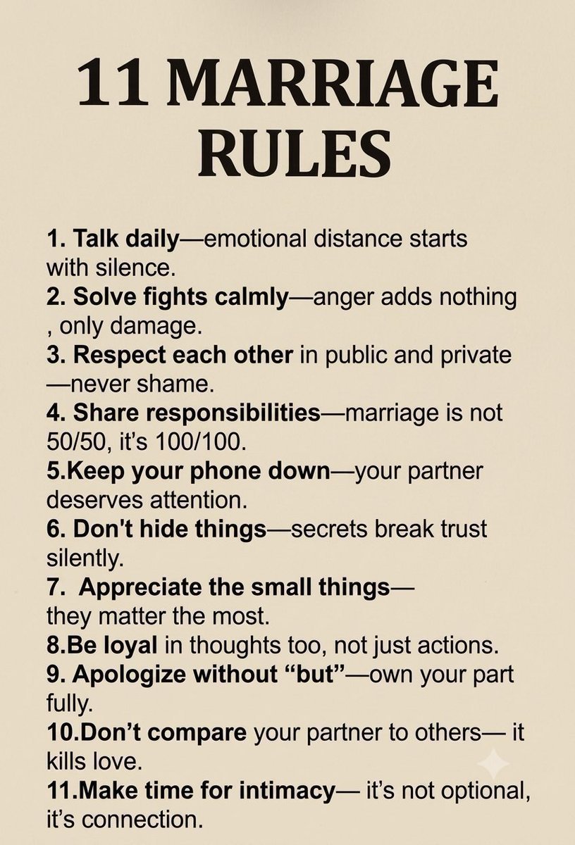 Tech_Proloy's tweet photo. 11 marriage rules for healthy marriage✊ https://t.co/7F2OxCWBFA