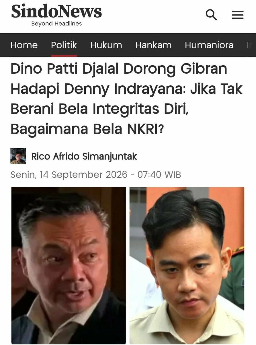 abu_waras's tweet photo. Sepakat dengan pak Dino, sudah saatnya Gibran speak up hadapi Denny Indrayana, sebab menjaga dan menunjukan integritas bagi seorang pemimpin itu adalah sangat penting dalam bernegara.

Jika integritas saja tidak bisa dijaga, gimana mau menjaga harkat dan kedaulatan bangsa dan negara? 
#Eh