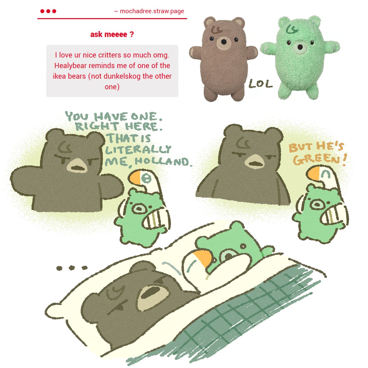 mocha_mitsu's tweet photo. i remember seeing this guy at ikea LOL he is very healybear. tho just now i learned there's a green one https://t.co/NDsPy7zo3b
