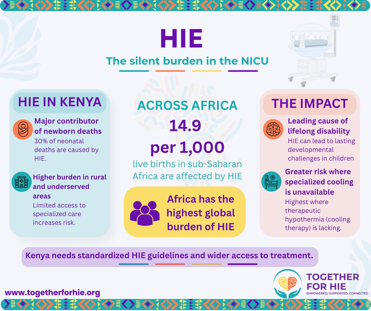 T4HIE's tweet photo. Sub-Saharan Africa bears the highest global burden of #HIE, affecting 14.9 per 1,000 live births. In Kenya, HIE accounts for over 30% of all neonatal deaths. 

@T4HIE   we advocate for health systems strengthening to ensure every child receives the care they deserve. https://t.co/OivJpRgMqP