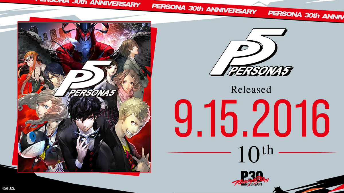 Atlus_West's tweet photo. Persona 5 was officially released 10 years ago today! ❤️🎮 #P30th https://t.co/Qlgq4LkIYm