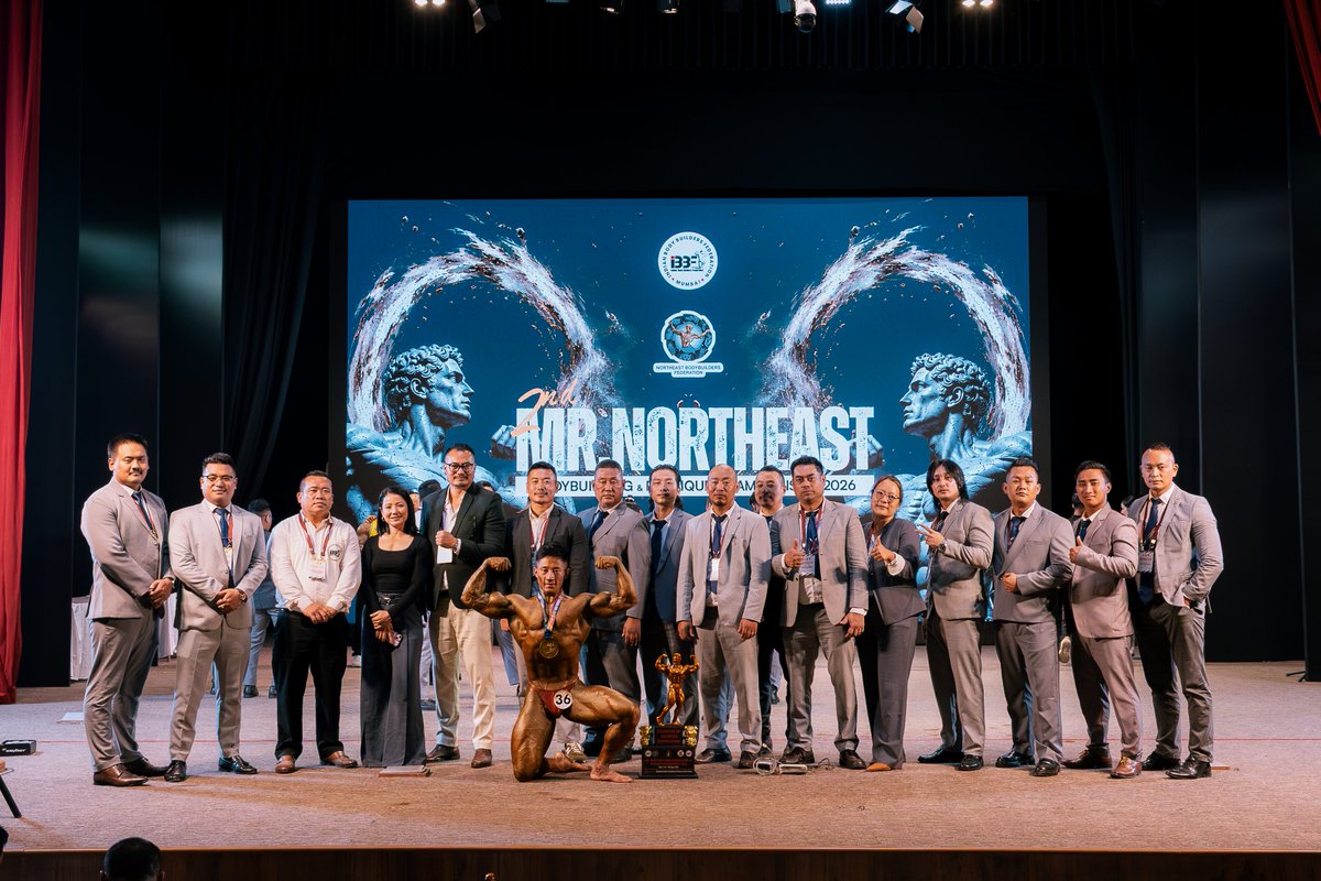 NBBFA_'s tweet photo. 🏆 A PROUD MOMENT FOR NAGALAND!

The newly crowned Mr. Northeast 2026 with an NBBFA Official — a special moment for the hosting State and a championship to remember.

Nagaland hosted. The Northeast celebrated. 🇮🇳💪

#MrNortheast2026 #NBBFA #Nagaland #bodybuilding https://t.co/LXkSFFeouu