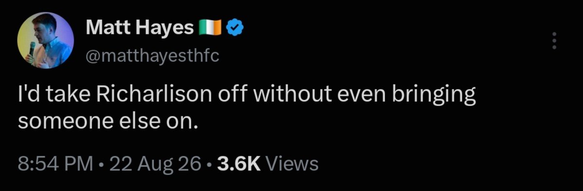 LizzyTHFC's tweet photo. Same guy after Richarlison Brentford game, so why can you criticize Richarlison but RDZ can't? Unbelievable soft fanbase icl https://t.co/NC0MssVFwx