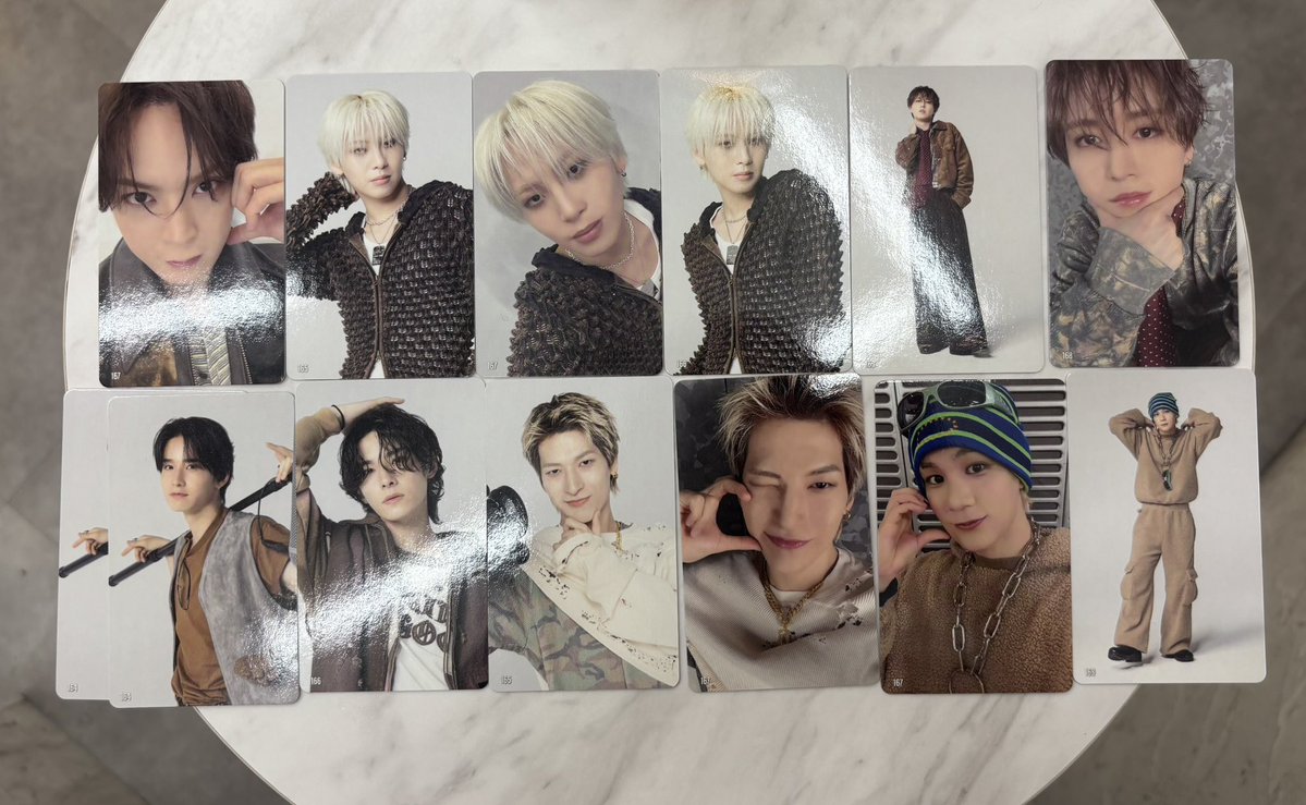 k1ma_405's tweet photo. JO1 AUTUMN CAMPAIGN POPUP STORE 2026 ポップアップ 交換 トレカ

【譲】画像のもの
【求】
木全163,7000円,河野165,166,167,白岩166,ユニットR156,R160＞木全or河野

異種可能です。
現在渋谷109におります。(郵送可です)
お気軽にお声掛けください🙇‍♀️
 #JO1交換 https://t.co/jJOENNqiZw