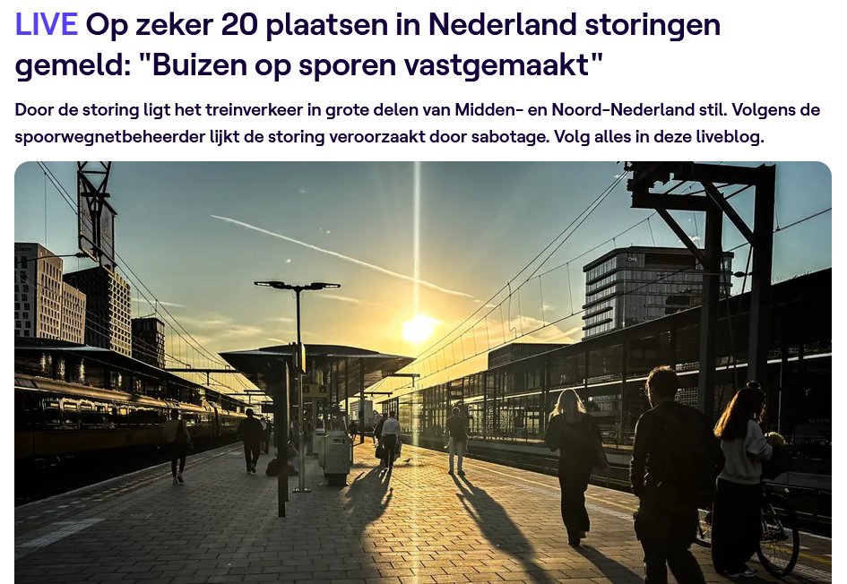 RomboutLuc's tweet photo. Wat maanden geleden vroeg ik tijdens een workshop aan een projectleider 'spoorautomatisering' die werkt voor NMBS/SNCB ...

"hoe verloopt het spoorverkeer bij sabotage van bovenleidingen, ETCS, internet?"

1/ https://t.co/tQAycQSGW7