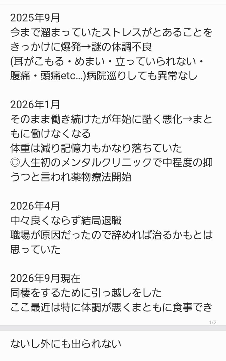nemuidaruihrk's tweet photo. 記録
#うつ病 https://t.co/EHycSxDLJH
