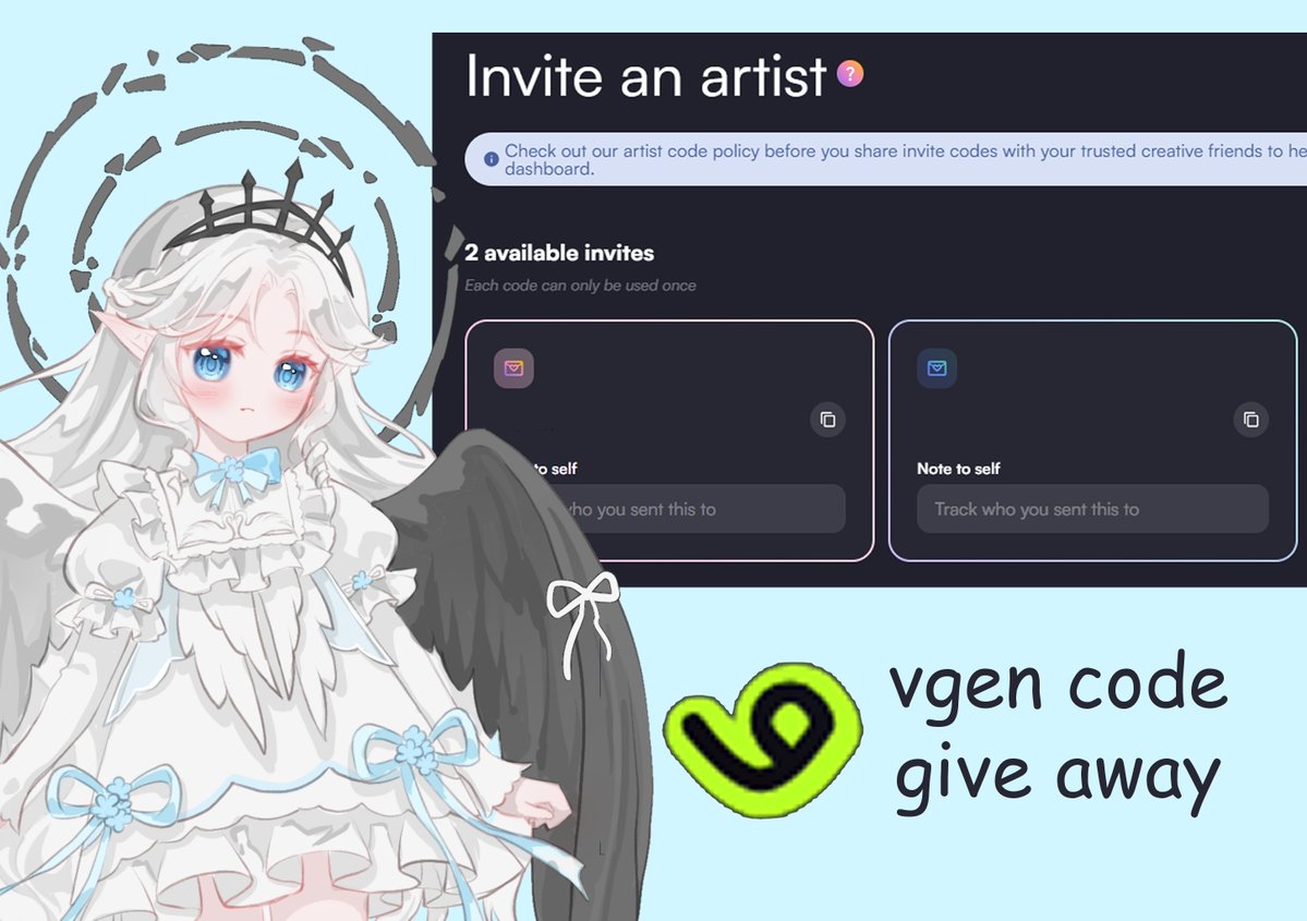 K0tachgacha's tweet photo. 🍀VGEN CODE GIVEAWAY🍀

How to join: 
✨follow me! + RT this post! 
✨Share your proof &amp; artworks below 

🚫No AI 
#VgenCode #Vgencodegiveaway #vgen https://t.co/KzblZJuutV