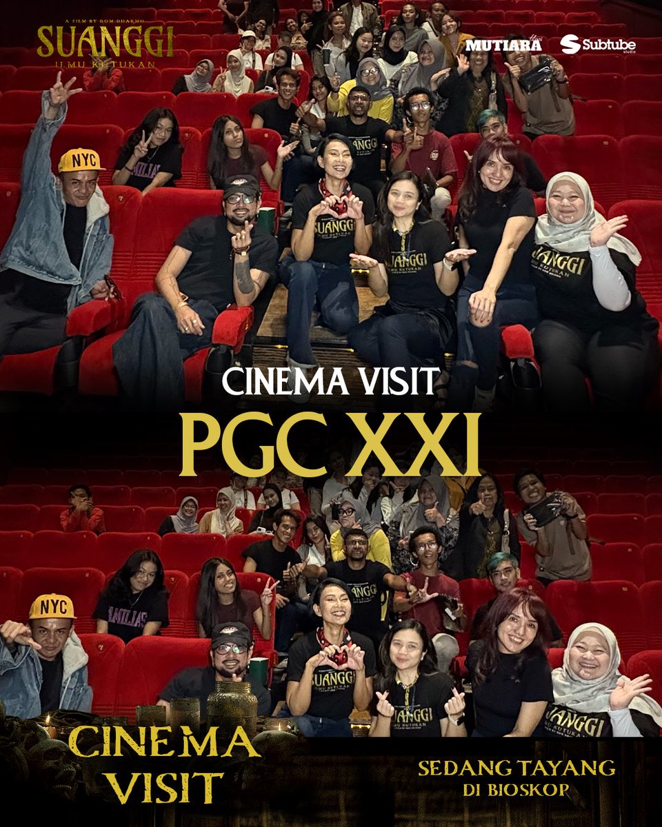 filmsuanggi's tweet photo. TERIMA KASIH WARGA PGC DAN CITRA! 🔥🍿

Keseruan cinema visit kemarin bener-bener pecah banget! Terima kasih buat semua yang udah dateng nonton Suanggi!

Buat yang belum ikutan merinding, buruan susul temen-temen kalian ke bioskop sekarang juga!

#FilmSuanggi #IlmuKutukan https://t.co/oOsEhMaAVr