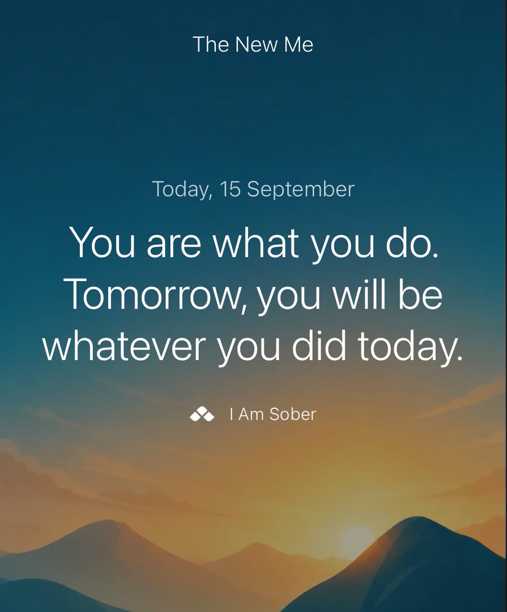 Sober2026's tweet photo. You are what you do. Tomorrow, you will be whatever you did today. #iamsober https://t.co/tYtBYK4m5Y