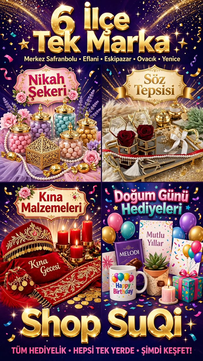 ShopSuqi's tweet photo. Karabük Merkez Ovacık Eflani Safranbolu ilçelerindeki hediyelik eşya ve nikah şekeri gibi ürünleri satan mağazadıt Shop SuQi. 
#karabük
#merkez
#ovacık
#hediyelikeşya
#hediye
#hediyelik
#trend
#viral https://t.co/FoBoQ0Ydsf