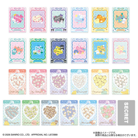 sanrio_fan_jp's tweet photo. 【新商品情報】
「ぷちっとふれーむ サンリオキャラクターズ」登場予定💖

真ん中をぷちっと抜くと可愛いフレームに変身！お気に入りのカードと合わせたり、スマホに挟んで楽しめる便利な3WAYシートです✨

──────────────
📍 商品概要
──────────────
・発売日：2026年12月14日(月)〜
・価格：110円（税込）
・内容：シート1枚入り（全25種 / ノーマル24種＋シークレット1種）
・サイズ：約59×86mm

──────────────
💡 楽しみ方いろいろ（3WAY）
──────────────
【1】くり抜いてお気に入りのトレーディングカード等のフレームに！
【2】くり抜いた中のシートをスマホケースに挟んでデコ！
【3】切り離さずそのままコレクションしても◎

お手頃価格で推し活デコに大活躍間違いなしのアイテムです♪

詳細はこちら💁‍♀️
https://t.co/9Es90YA1kG

#サンリオグッズ #推し活グッズ #サンリオ