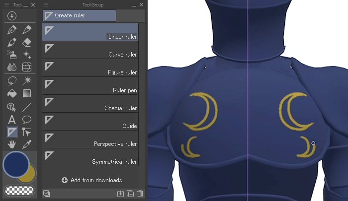 clipstudiopaint's tweet photo. Paint clothing patterns and accessories directly on 3D figures!
Try drawing directly onto the surface of a 3D model to see how they look from any angle. This also makes a great reference for your art✨

Check out this article to learn how to do it.
https://t.co/bRz92Z3nWv https://t.co/Av4GcSeyZp