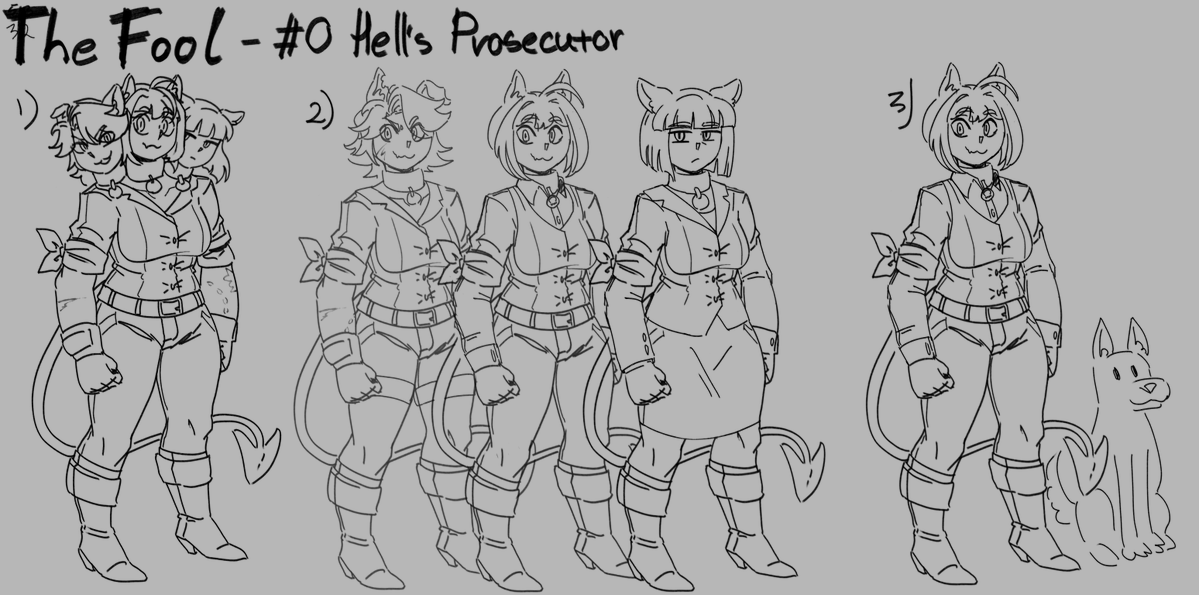 horned_nibbler's tweet photo. still continue thinking. But let's figure out how many bodies (or heads?) she should have in the first place?
#helltaker #helltakeroc #sketch
(just in case, clothing design ain't final) https://t.co/ZgKf2mIo6n