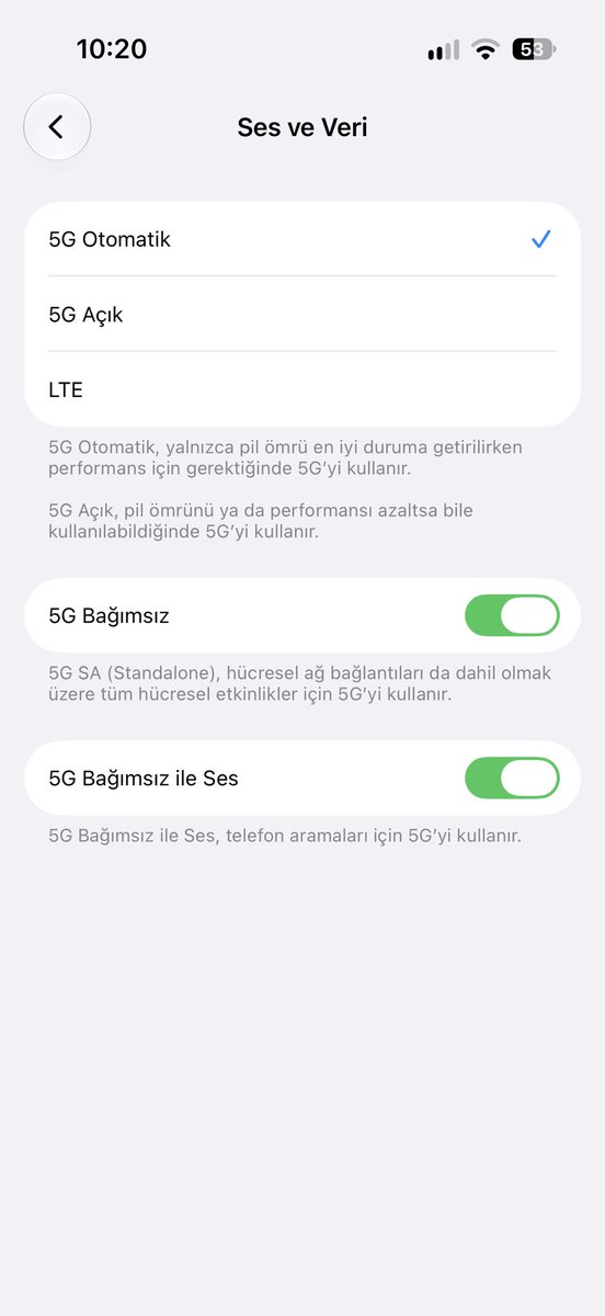 b_ozdal's tweet photo. ios 27’nin gelmesiyle turkcell tarafında uyumlu cihaz ve sim kart/e sim ile 5g sa aktif oldu. https://t.co/bCJpXEIrnC