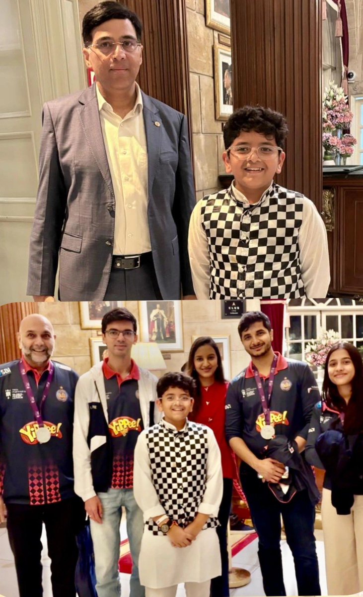 KabeerGupta1001's tweet photo. No caption needed! Just a moment worth keeping ✨

Thank you Global Chess League, Pravin Sir and Lokesh Uncle for inviting me and giving me an experience I will always treasure. https://t.co/87dtm6xuZG