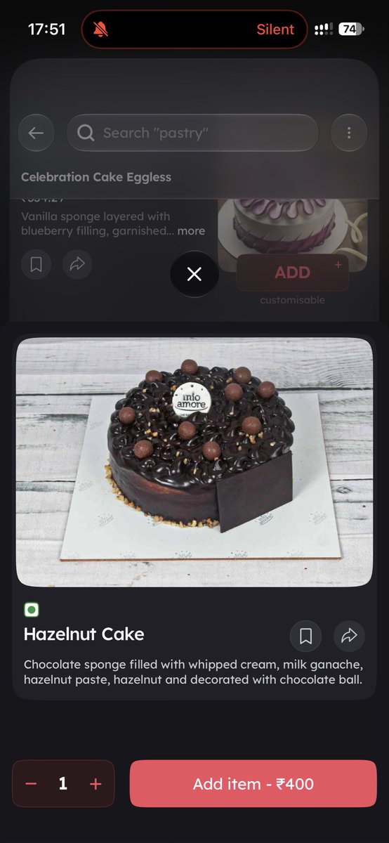 iamsumitbehera's tweet photo. I placed an order from @zomato order no #8603288438. It was a hazelnut cake. After receiving the order I found that the design I received is completely different from the one I ordered. However @zomatocare AI chat support didn’t allow me to register complain despite uploading pic https://t.co/OdTwRcOkVY