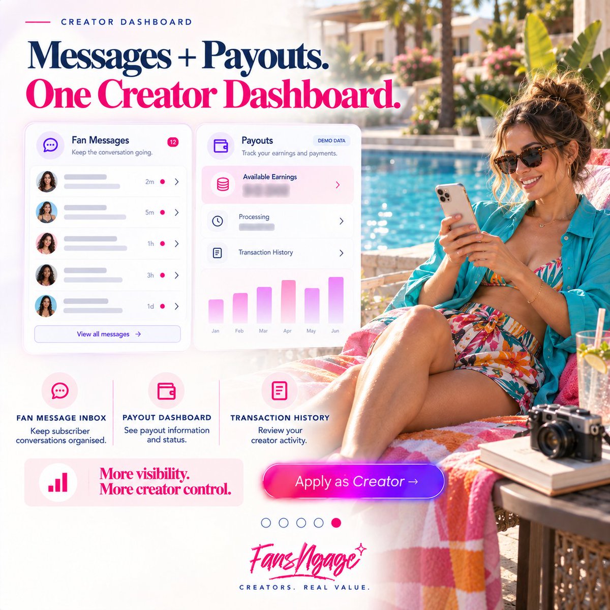 fansngage's tweet photo. 3. Which of these would most change how you manage your creator income?

Apply as a creator 👇 https://t.co/sYMP0HbCW3 https://t.co/HqgNYlGjcZ