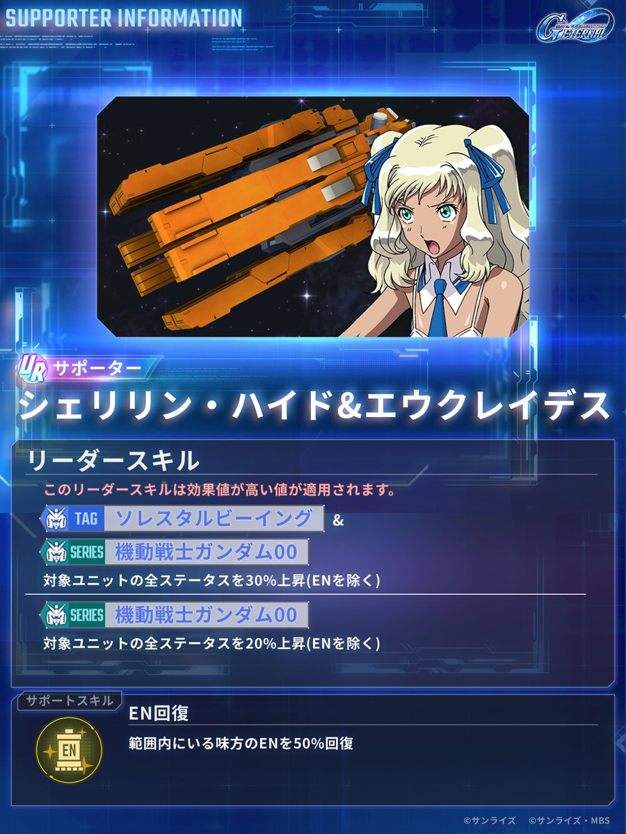 ggene_eternal's tweet photo. 新サポーターの性能を紹介！

9/17登場の新サポーター
UR「シェリリン・ハイド&amp;エウクレイデス」の性能を紹介いたします。
#ジージェネエターナル https://t.co/xHDktUuk45