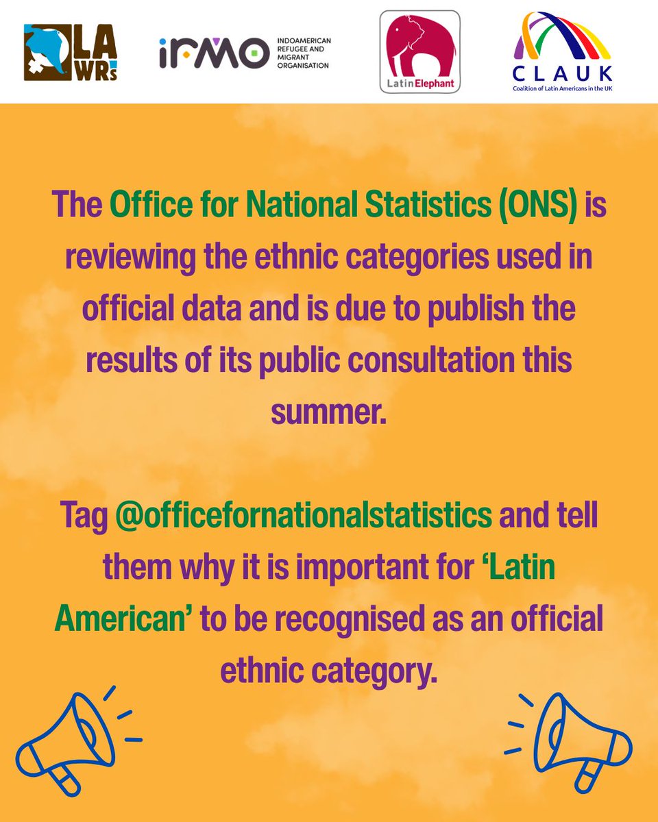 lawrsuk's tweet photo. @IRMOLondon @LatinElephant @CLAUK_Org Although we are a significant community, we’re still not recognised in official government statistics. If we want proper services for us, to have the barriers we face and cultural matters taken into consideration, we must strive for this visibility. (2/3) https://t.co/1lyHjq1LH0