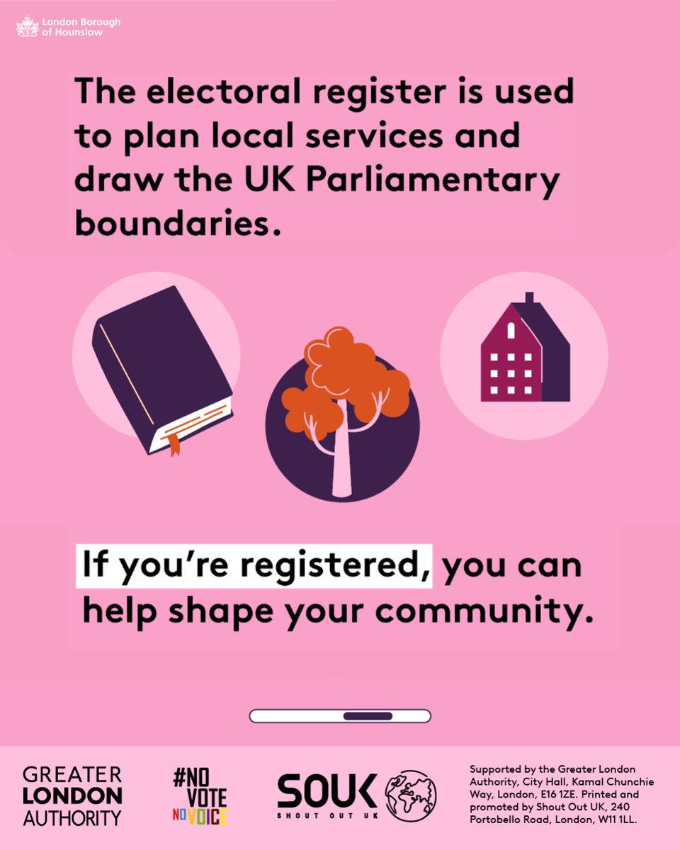 LBofHounslow's tweet photo. Weโre joining the eighth annual London Voter Registration Week with @LDN_gov, @shoutout_UK
ย
Take a moment on #InternationalDayOfDemocracy and #RegisterToVote at https://t.co/x00tjcNICu!
ย
#LVRW2026 #NoVoteNoVoice https://t.co/Q3MijV6U21