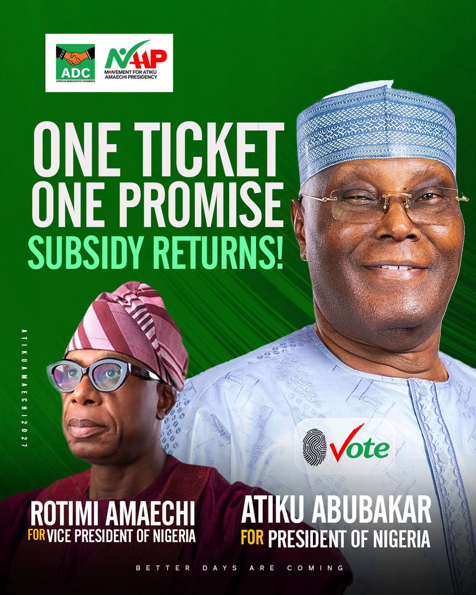 Maap_NG's tweet photo. Atiku-Amaechi Presidential Ticket, the pathway to Nigeria's Survival! https://t.co/CKtuUbakyh