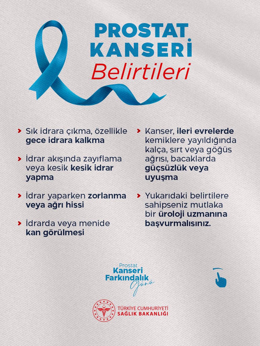 saglikbakanligi's tweet photo. Kanserde erken teşhis hayat kurtarır!

#ProstatKanseriFarkındalıkGünü https://t.co/atynEYP7SS
