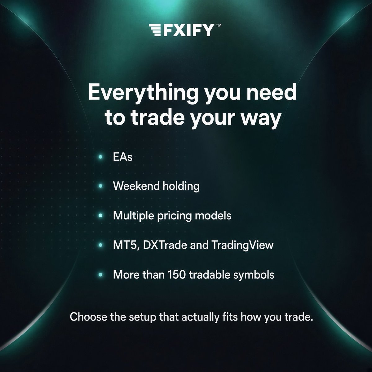 fxifycom's tweet photo. A trading environment should give you tools, not unnecessary restrictions.

Across FXIFY programs, traders can access features https://t.co/q5usfjV0UP