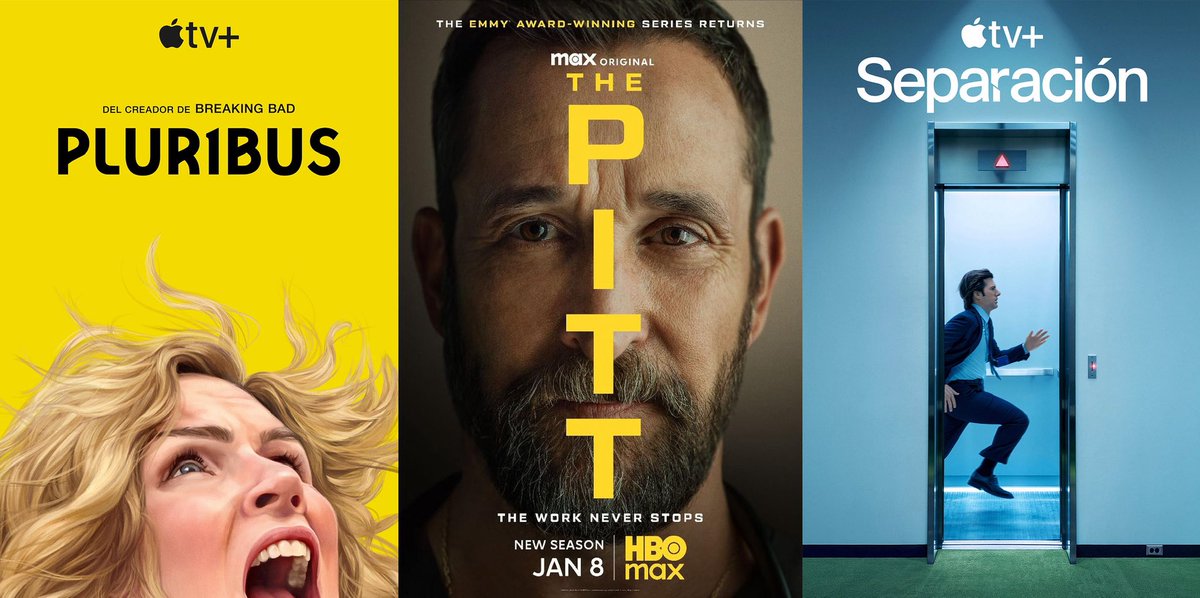 AppleTVES's tweet photo. The Pitt repite como Mejor Drama en los Emmy. Y por segundo año consecutivo, una serie de médicos se impone a conceptos originales como 'Pluribus' o 'Separación'. Las fórmulas de siempre ganan a las ideas que arriesgan. Una pena. https://t.co/41szAhKacT