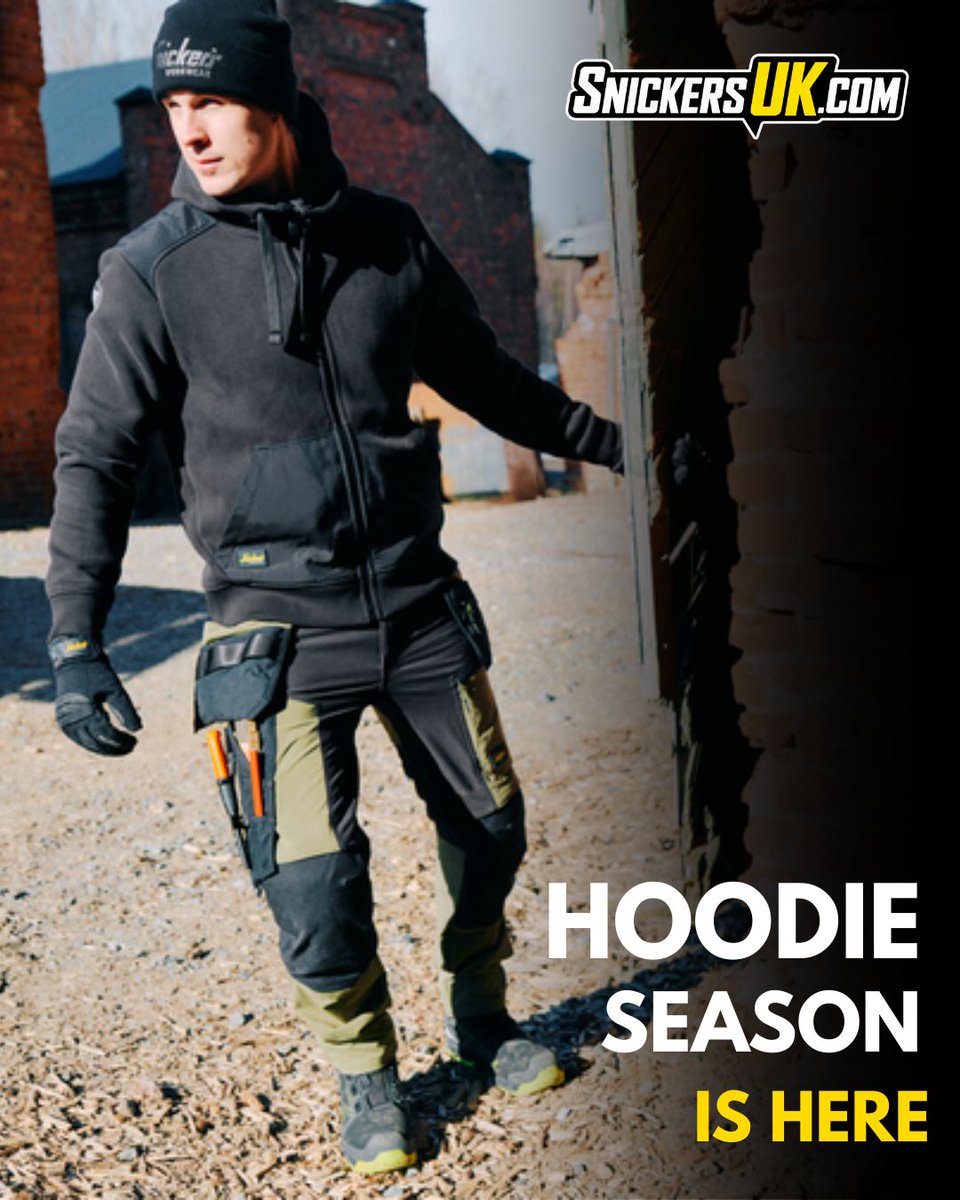 SnickersUKcom's tweet photo. HOODIE SEASON IS HERE. 🍂

Get ready for cooler working days with our range of Snickers Workwear hoodies, including zipped and pullover styles.

Shop at https://t.co/9gOChZF18O

#SnickersWorkwear #WorkwearUK #HoodieSeason https://t.co/gPoTNLeSJL