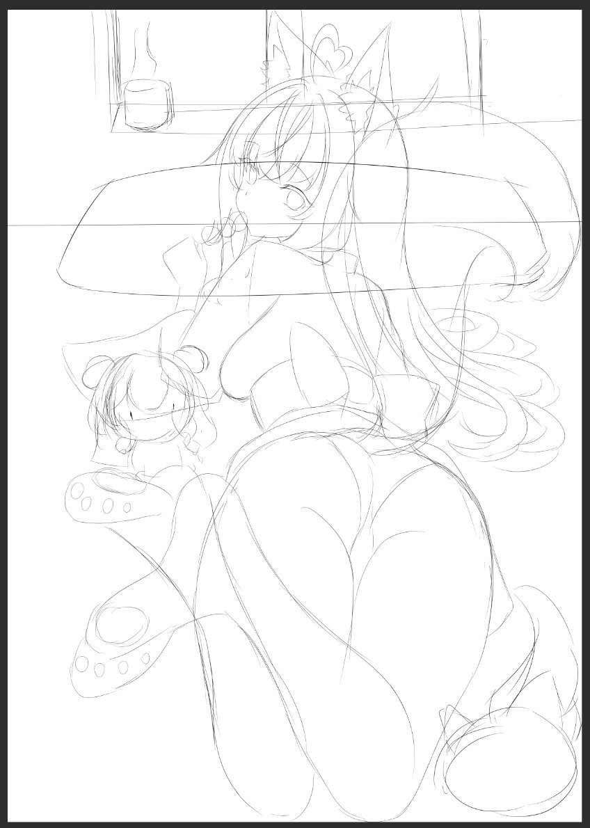 ChiyoSetsuna's tweet photo. wip
感謝冰櫻新的委託～～
實際上還沒有完全敲定草稿，但是是久違的腳腳圖委託哦！
週日繪圖台多半也會是在畫這張，至於你們看到是已經畫好草稿要畫線稿，還是還在摸草稿，就要看看討論進度如何了～～
#Vtuber #art #fanart #commission https://t.co/zRq13l1NB0
