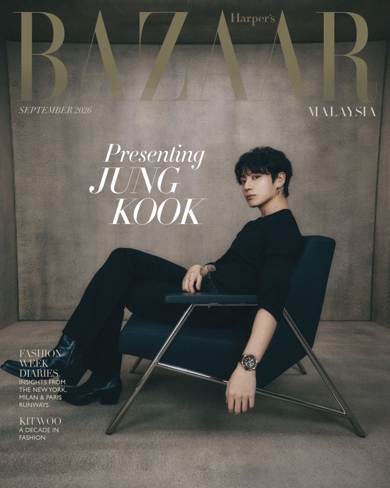 cokodive's tweet photo. JK - NOW IN STOCK 🖤📖

Jungkook takes over the cover of Harper’s BAZAAR Malaysia September 2026 Issue, and it’s officially available now on COKODIVE! 🙏🏼

Featuring him in a sleek, sophisticated cover shoot that belongs in every ARMY collection 😱

🛒 Shop BTS JUNG KOOK - BAZAAR MALAYSIA MAGAZINE 2026 SEPTEMBER ISSUE COVER now on COKODIVE!

🔗 https://t.co/vvbGm62gS0

#JUNGKOOK #정국 #BTS #방탄소년단 #COKODIVE
