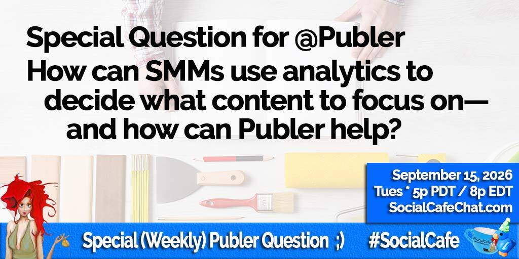 socialwebcafe's tweet photo. @publer
    Question >> How can SMMs use analytics to decide what content to focus on—and how can Publer help?
 
Thank you! 🤩 
 
#Publer #SocialCafe https://t.co/QHwJAdpjIv