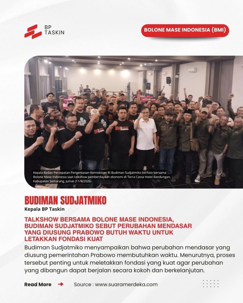 GinaRetika's tweet photo. Budiman Sudjatmiko melihat perubahan politik ekonomi dan pendidikan saling berkaitan dalam Strategi Atasi Kemiskinan #BPTaskinDanBMI https://t.co/zgftyoGi6A