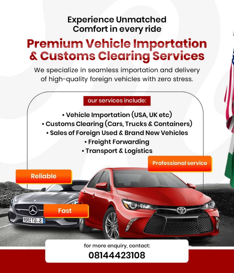moonissafe1's tweet photo. The office is open! 🏢✅

Import 📦 • Clearing 🛃 • Delivery 🚚

We’re ready to handle your vehicle from importation to clearing and doorstep delivery. 🇺🇸➡️🇳🇬

Send a DM and let’s get started. 🤝 https://t.co/qBwJDQ1zZF