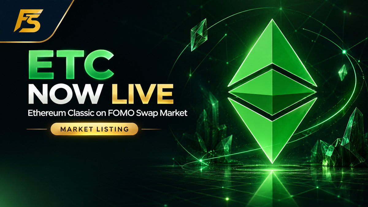 FOMO_Swap's tweet photo. ETC is now live on the FOMO Swap Market.
Track real-time price, 24H performance, volume, and order-book depth for Ethereum Classic’s ethereum-classic:native, with TradingView charts prioritized on the token page.
Explore : https://t.co/ukPh5T6r0B
#FOMOSwap #ETC #EthereumClassic #DeFi #TradingView