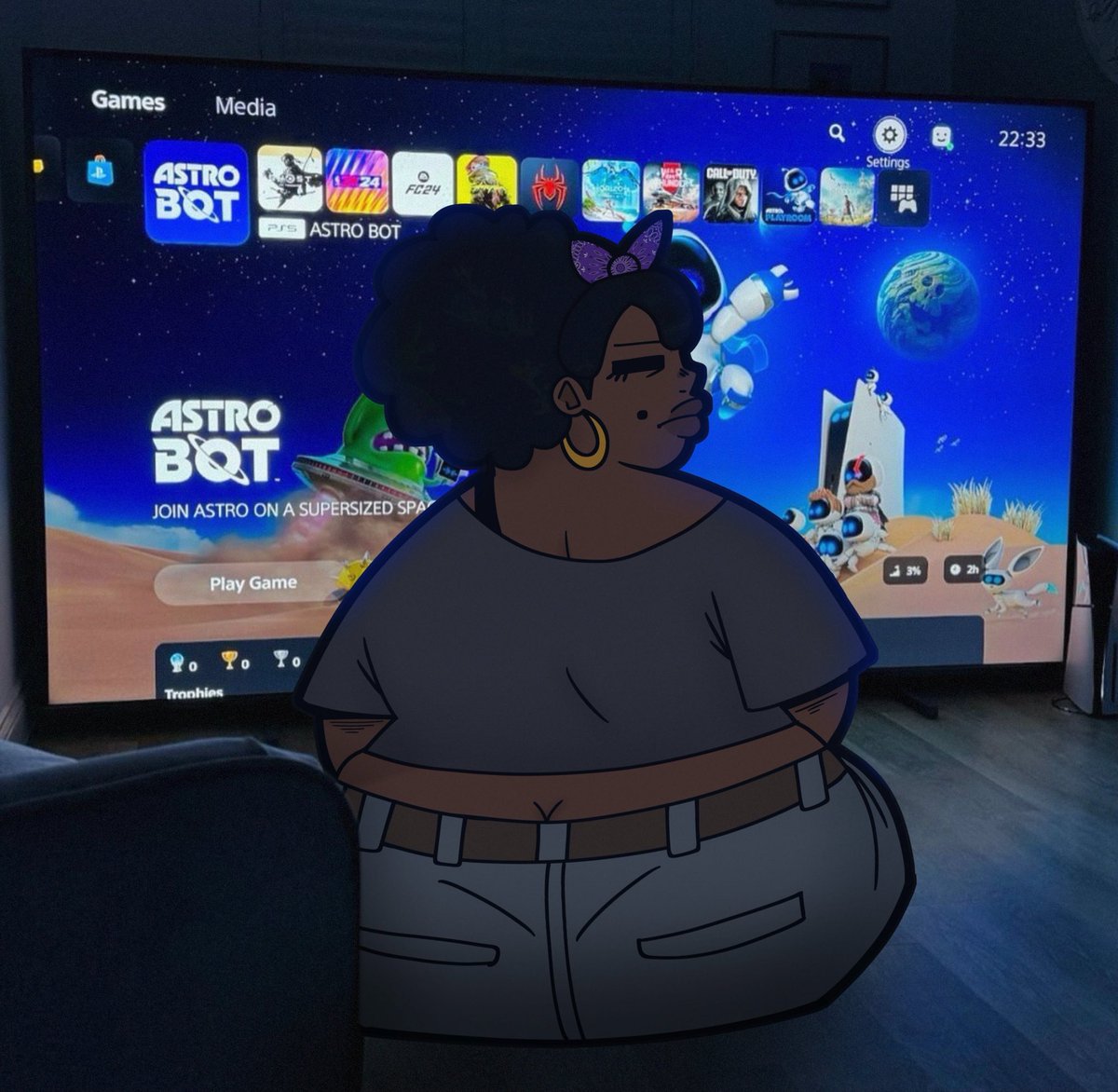 St_Esdot's tweet photo. Pom on the game at 2am don’t mind her https://t.co/JM6dHnxGBo