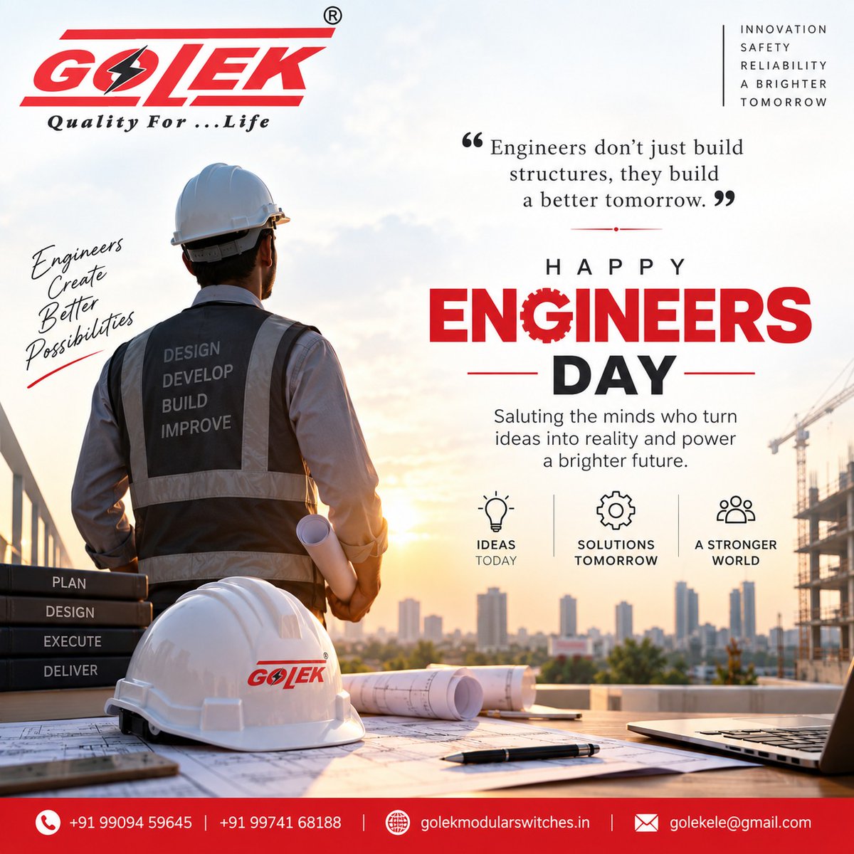 golekswitch's tweet photo. Happy Engineers’ Day!

Celebrating the minds that turn ideas into innovation, challenges into solutions, and visions into reality.

Here’s to the engineers building a better tomorrow. 

#EngineersDay #GOLEK #Innovation #Engineering https://t.co/f1AEaMODmY