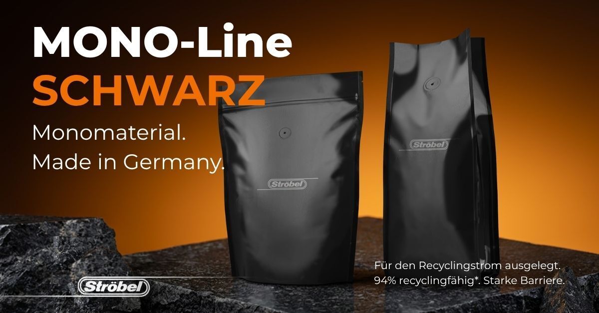 packagingJ's tweet photo. ⚫ MONO-Line Schwarz von Ströbel: Premium-Optik trifft Recyclingfähigkeit. Die Monomaterial-Verpackung wurde von Cyclos-HTP mit 94 % Recyclingfähigkeit bewertet. Als Standboden- und Seitenfaltenbeutel erhältlich.

#sponsored #Monomaterial #Verpackung
https://t.co/MAkRQjtqWR https://t.co/YoOBiB3MRT